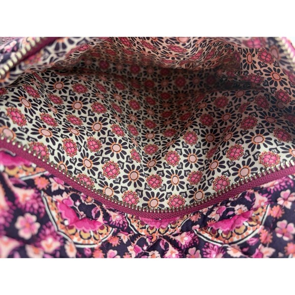 Vera Bradley Iconic Triple Zip Hipster Crossbody Bag Purse Raspberry Medallion - Picture 12 of 16